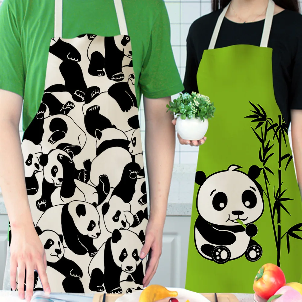 1pcs/lot Cartoon Panda theme apron for kitchen for children's kitchen apron or womens kitchen aprons kitchen apron