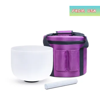 

KVKA 432hz Chakra Sound Frosted Quartz Crystal Singing Bowl 8 inch with Free case