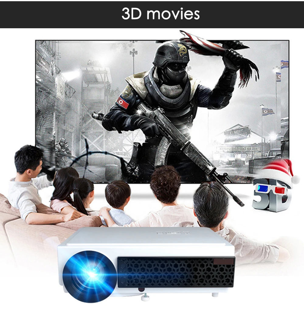 Проектор Poner Saund LED96 + Wi Fi Android 6 0 Full HD 1080P 5500 люмен 10 м HDMI настенный кронштейн экран