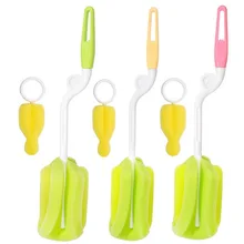 SHUJIN 1 набор, новинка, 360 градусов, вращающаяся губка, щетка для малышей, детей, бутылочка для кормления молока, щетка для чистки сосков