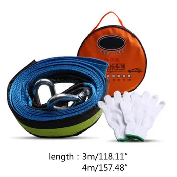 

Car Tow Rope, Nylon Strength 3 4m 8 tons, Heavy self-Rescue Rope Traction Rope Belt Strong Hook Traction Cable Trailer