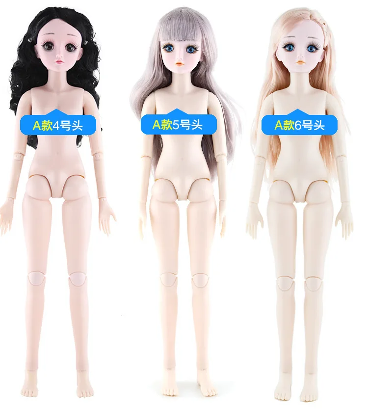 Реалистичные 60 см 21 подвижные шарниры BJD куклы игрушка для девочек подарок 3D глаза белая кожа Женская Обнаженная тело с обувью аксессуары