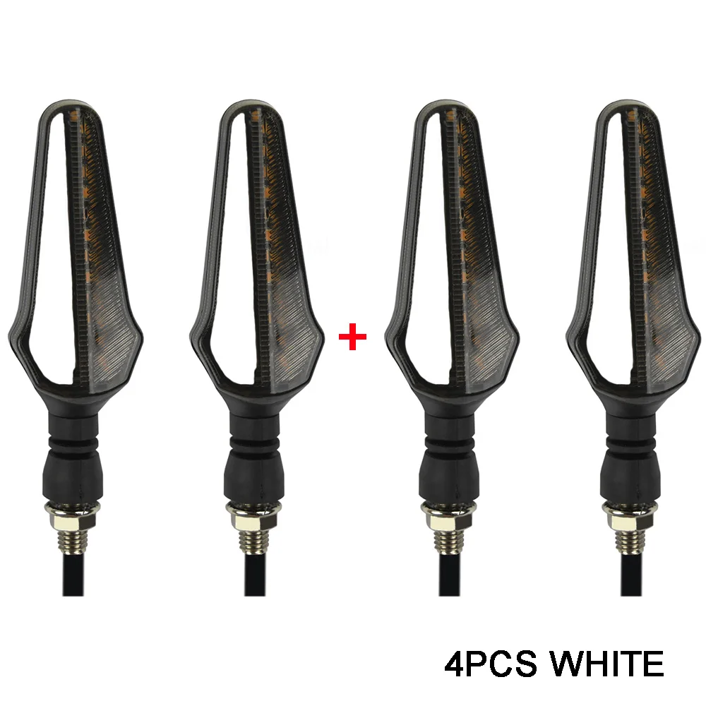 4PCS White 12 В мотоцикл сигнал поворота Тормозная лампа светодиодный индикатор проблесковый мигающий DRL для YAMAHA XJR1300 XJ6 TMAX530 TMAX500 FZ8 FZ6 FZ1 - Цвет: 4PCS White