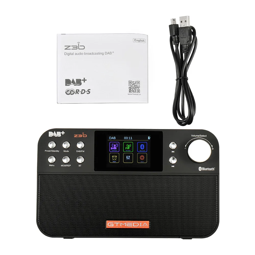 

GTMEDIA Z3B Portable Digital Radio DAB+ FM Radio 2.4 inch TFT-LCD color display Bluetooth 4.0 Stereo Radio Support Alarm Clock