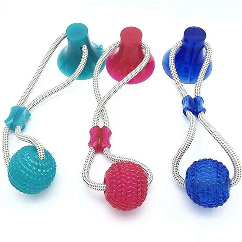 

8cm Pet Toy Dog Interactive Suction Cup Push TPR Ball Toys Elastic Ropes Pet Tooth Cleaning Chewing Playing IQ Treat Puppy Toys