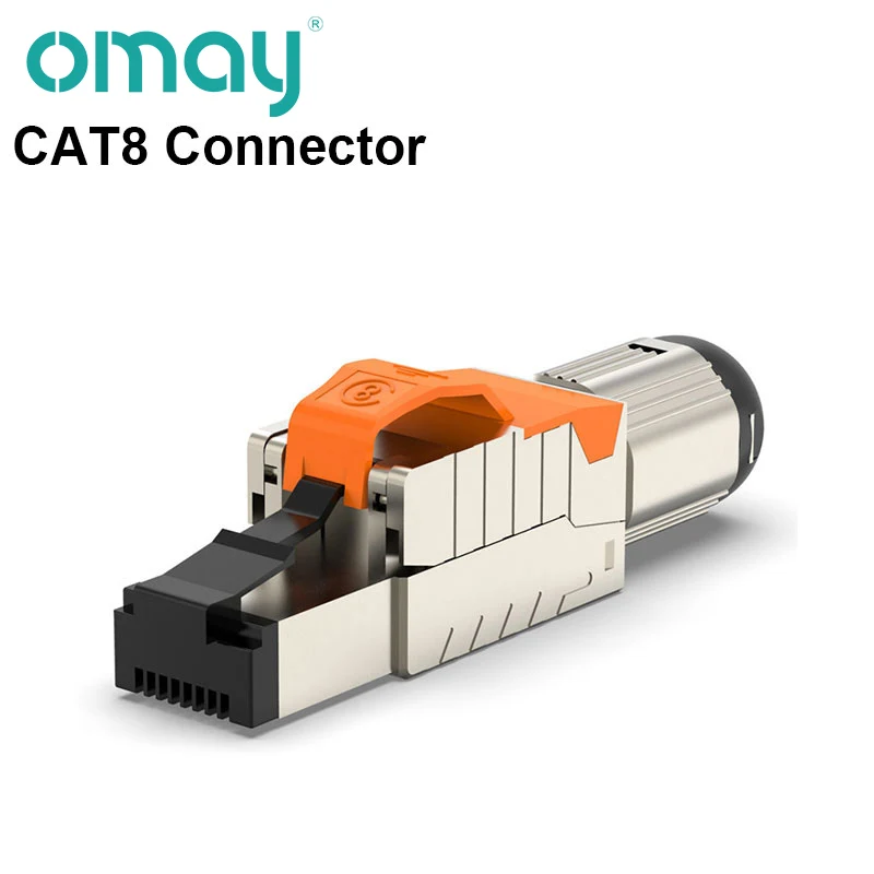 HDMI Cables Cat6A Cat7 Cat8 Modular Ethernet Connector RJ45 Shielded Plug Field Tool Free  Easy Metal Die-Cast Termination Conector OMAY optical sound cable Cables & Adapters