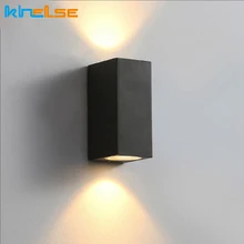 Светодиодный алюминиевый настенный светильник для крыльца, квадратный водонепроницаемый настенный светильник, садовый светильник, современный настенный светильник s