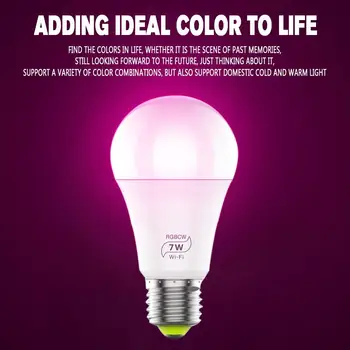 

Smart Light Bulb LED Lamp LED Bulb Super Bright Durable RGBCW WIFI Control 7W Bedroom Party Bar Wake-Up Lights Home