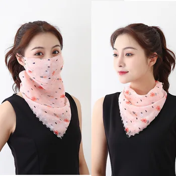 

2020 Fashion Mouth Mask Lightweight Face Mask Scarf Sun Protection Mask Outdoor Riding Masks Protective Silk Scarf Handkerchief
