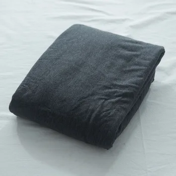 

1 Piece Fitted Sheet With Elastic Rubber Band 100% Cotton Jersey Knit Bed Sheets Solid Color Dark Grey Pink Bedsheet Single King