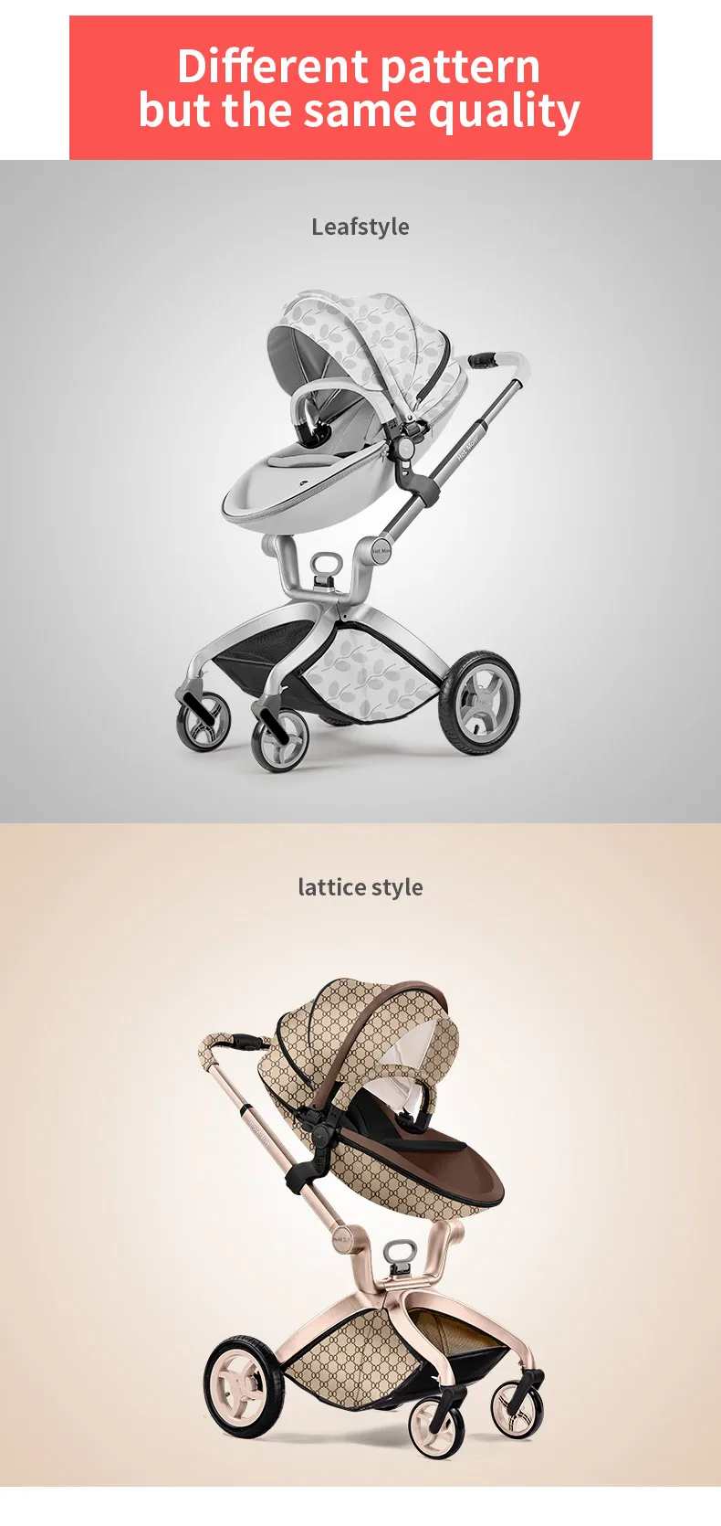 Оригинальная популярная Роскошная детская коляска 3 в 1 с высоким пейзажем для мамы, детская складная коляска для новорожденных 0-3