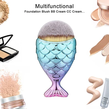 

Miss Gorgeous 1pc Fish Shape Makeup Brush Cosmetic Foundation Brushes Beauty Make Up Tool Accessories Pinceaux Maquillaje Blue