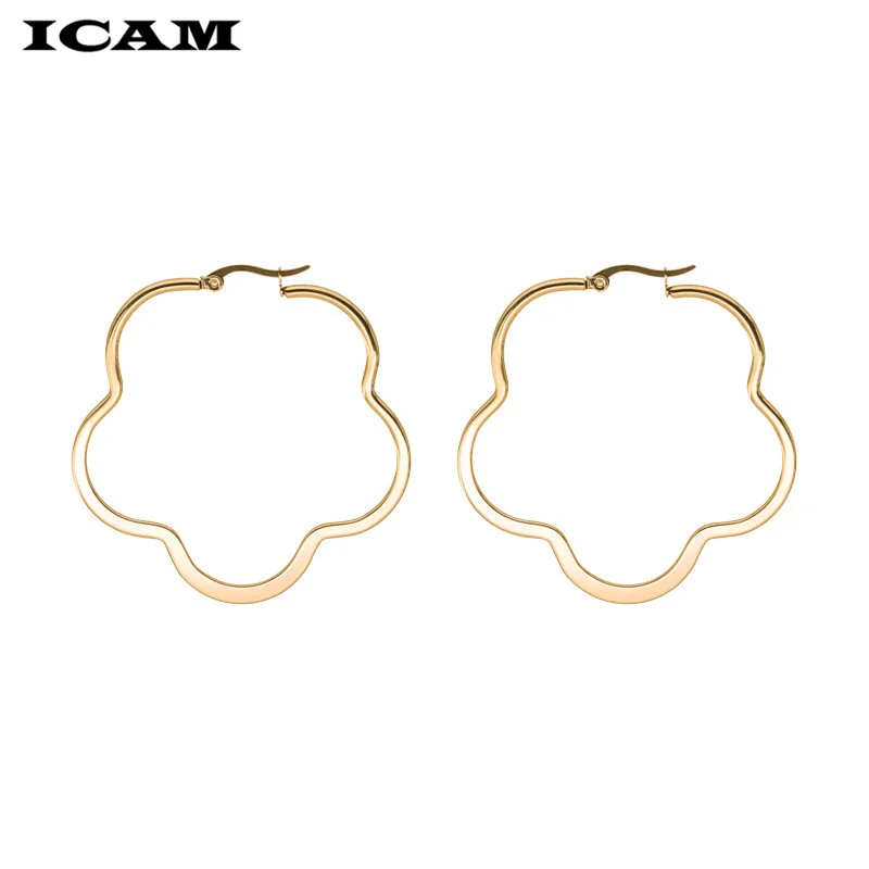 ICAM y супер большие круги серьги-кольца для женщин модные золотые ювелирные