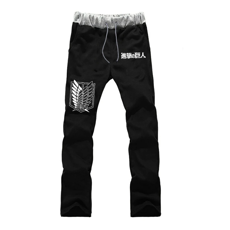 Pants 1 Осенняя уличная одежда в стиле Харадзюку; спортивные штаны для мальчиков-подростков с принтом «атака на Титанов»; длинные брюки; мужские хлопковые брюки для бега - Цвет: Pants 1