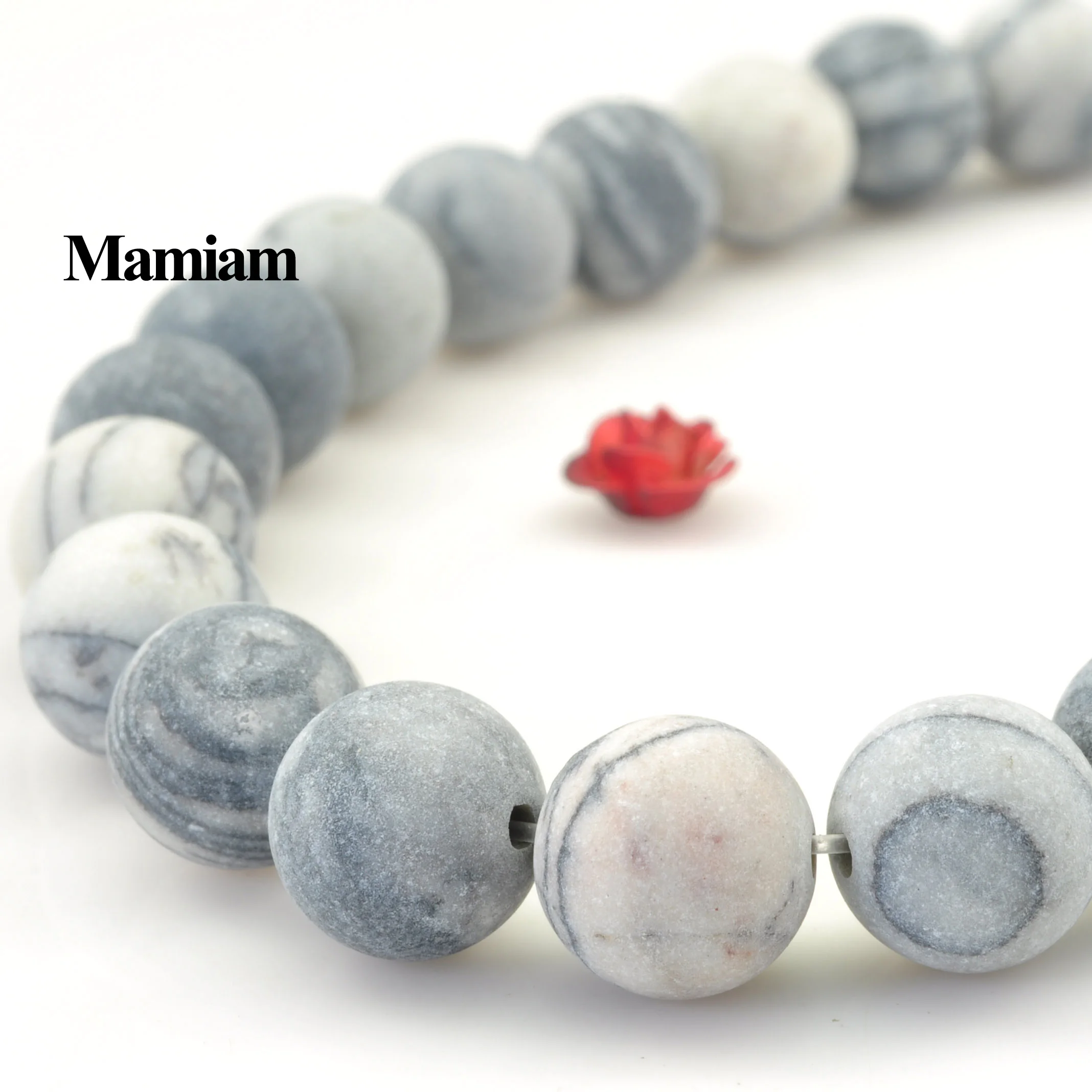 

Mamiam Natural Black Network Zebra Stripes Matte Round Beads Loose Stone Diy Bracelet Necklace Jewelry Making Gemstone Design