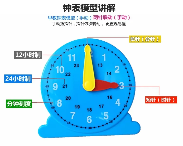 Два стежка детские часы обучающий инструмент Модель часы детские часы инструмент Математика распознавание Обучение время обучения