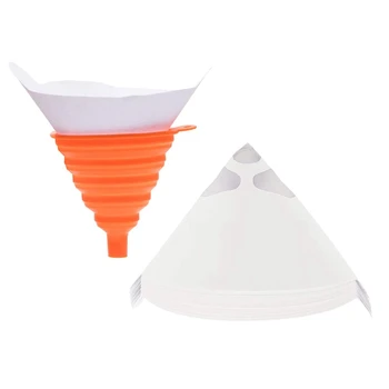 

100 Micrometre Paint Cone Paint Strainers with 1Pcs Silicone Funnel,100 Micrometre Paint Filter with Fine Nylon Mesh - Automotiv