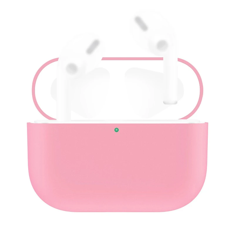 Beautiful solid color earphone case For AirPods Pro 2019 Wireless Charging Case Silicone Protective Cover Skin 1102#B