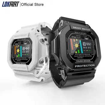 

LOKMAT Bluetooth Smart Watch Men Waterproof IP68 Color Touch Screen Heart Rate Monitor digital SmartWatch women For Android ios