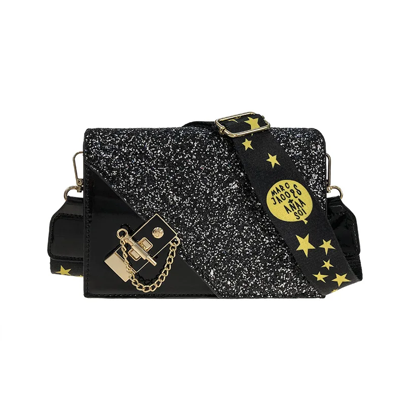 

2019 Summer Ultra-INS Korean-style WOMEN'S Bag Flashing Square Sling Bag Online Celebrity Trend Crossbody Bag
