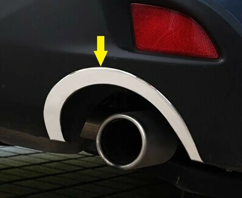 2pcs 304 S/steel Rear Exhaust Tip Frame Chrome Trims For Mazda3