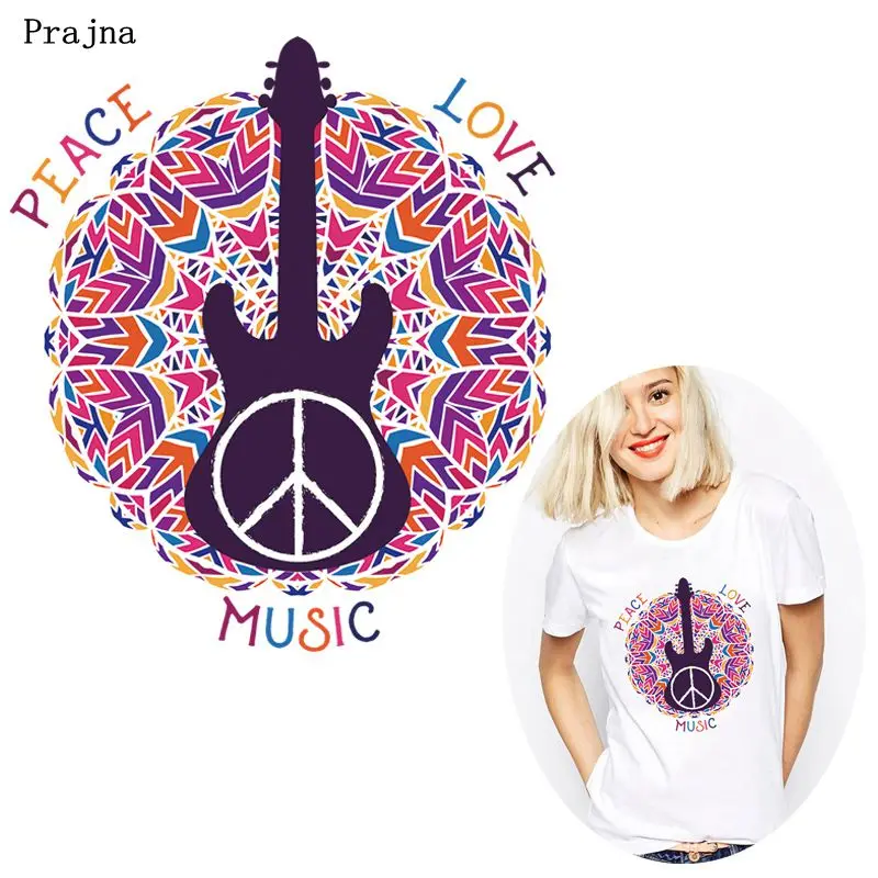 

Prajna Music Peace Heat Transfers Iron On Transfers Vinyl Thermal Cartoon Unicorn Ironing Stickers On Clothes DIY Applique Patch