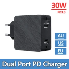 30 Вт type-C PD настенное зарядное устройство адаптер питания быстрое зарядное устройство для Macbook/для Xiaomi/Для huawei черный/белый зарядное устройство EU/US/AU Plug