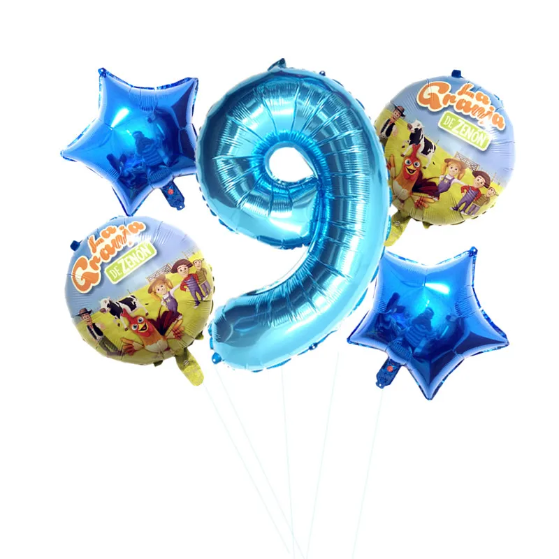 Новинка, 5 шт./лот, воздушный шар с животными на ферме, 30 дюймов, воздушный шар с цифрами, для детей, для первого дня рождения, для вечеринки, украшения, Globos, игрушки для детей, для фермы, вечерние - Цвет: 5pcs