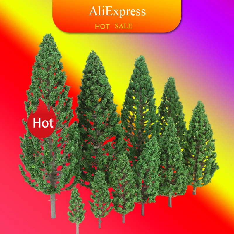 Ho Пластик миниатюрные фигурки деревьев для строительства поезда Макет железной