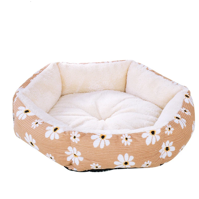 MESNUG Удобная Цветочная кровать для кошки с двусторонней подушкой теплый мягкий домик для маленькой собаки кошачье гнездо противоскользящее водонепроницаемое дно