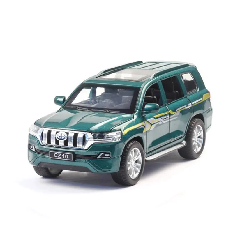 1:32 PRADO SUV Игрушечная машина металлическая игрушка Diecasts& игрушечный Транспорт модель автомобиля высокая имитация автомобиля игрушки для детей Рождественский подарок - Цвет: Зеленый