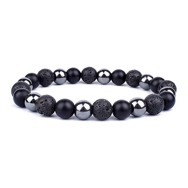 New Magnetic Hematite Bracelets Men Tiger Eye Stone Bead Couple Bracelets for Women Health Care Magnet Help Weight Loss Jewelry 9