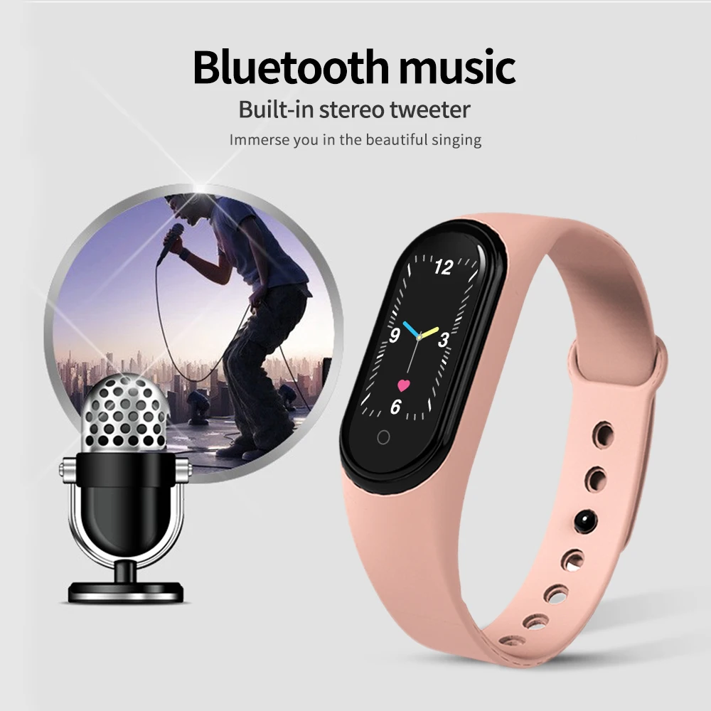 Reloj inteligente M5 para iPhone y Android, reloj deportivo con Bluetooth,  control de llamadas y reproducción de música para hombre y mujer -  AliExpress Productos electrónicos