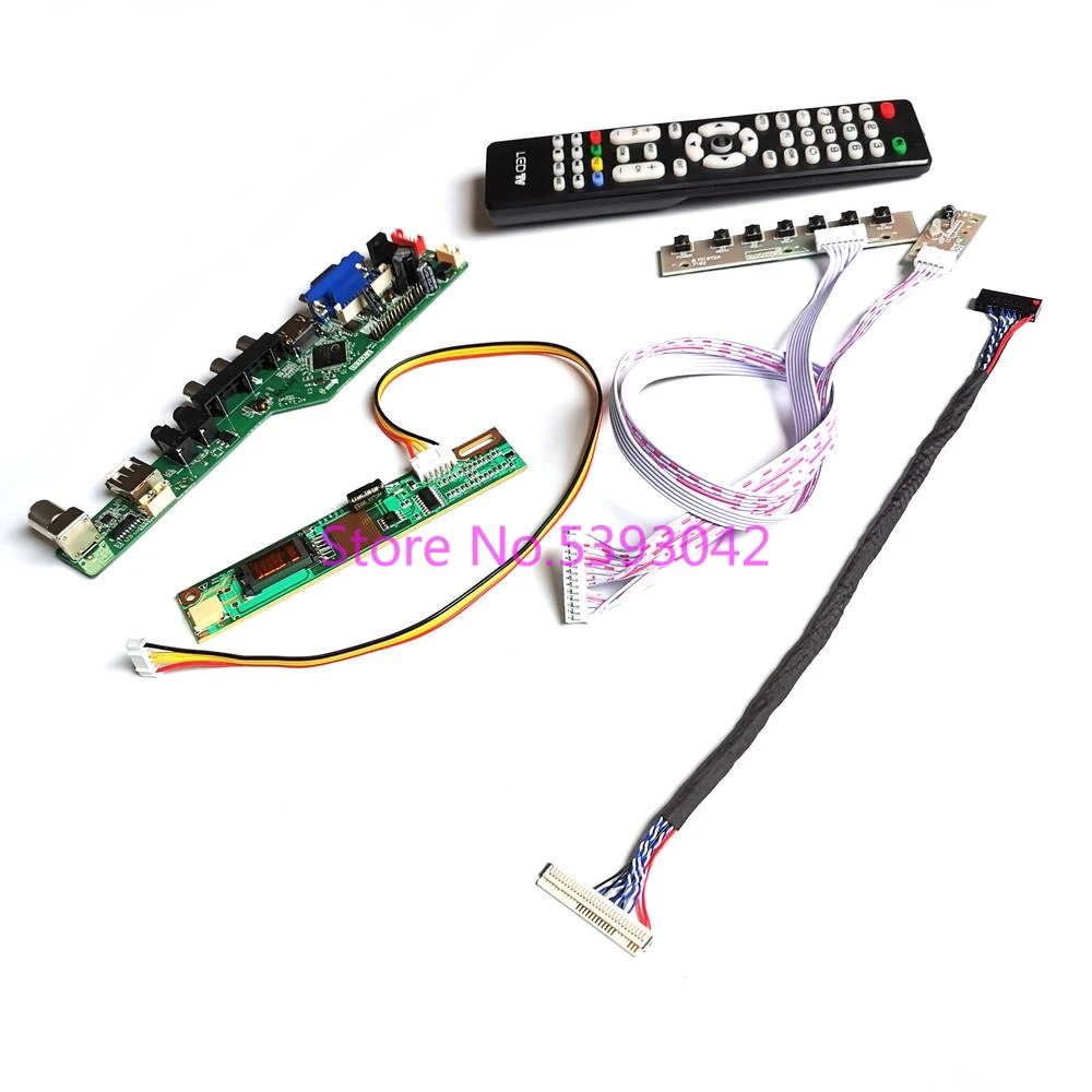 For LP150X08 (A3)(KB)/(A3)(KC)/(A3)(M1)/(A3)(NA) LVDS 30Pin 1CCFL analog USB+VGA+AV 1024*768 TV Remote controller board kit | Компьютеры и