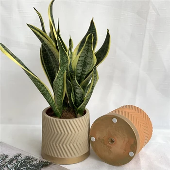 

Flower Pot Vase 3 Colors Cement Flower Pot Vase Thicken Flowerpot With Water Drain Hole For Home Garden Decoration