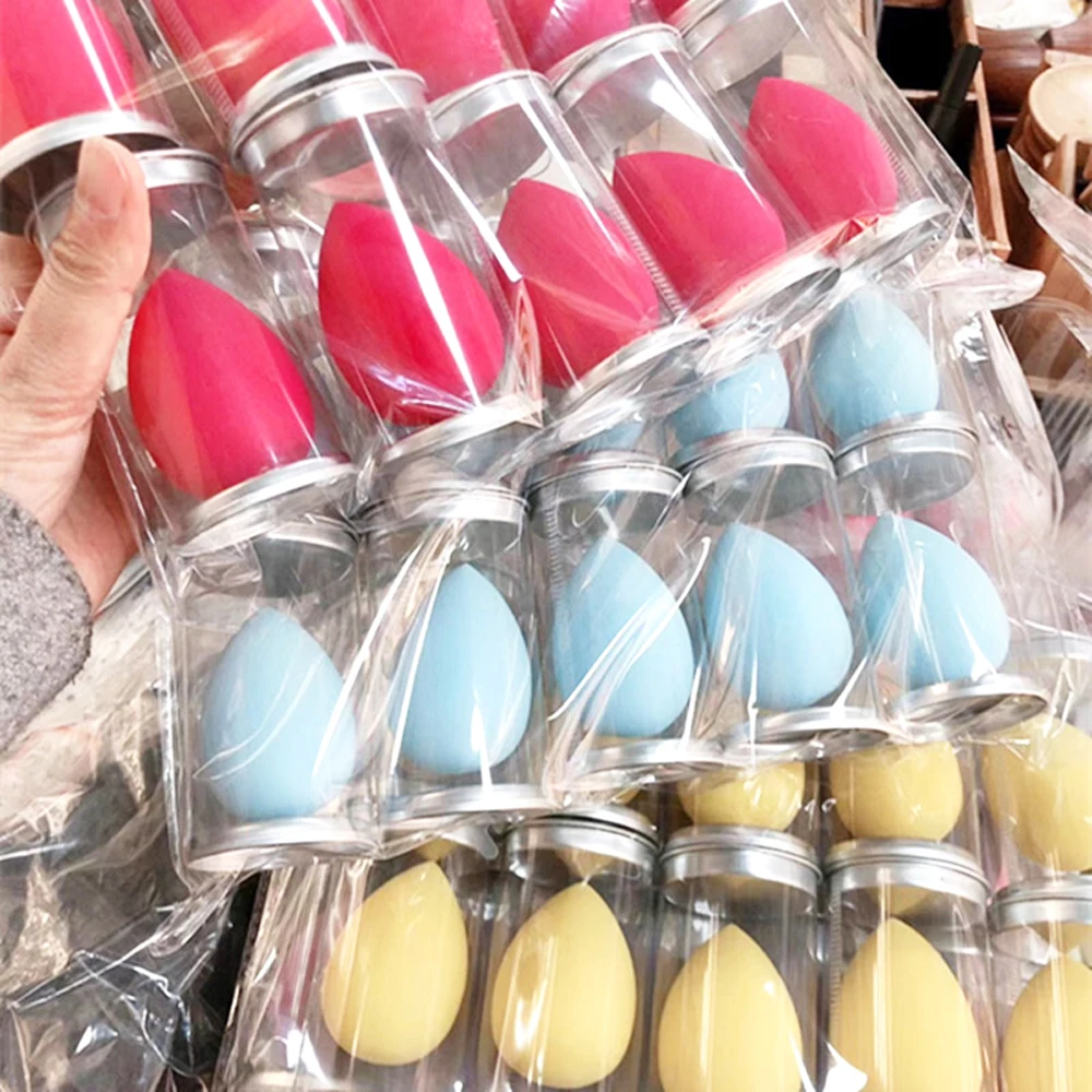 

10PCS Makeup Sponge Cosmetic Puff Concealer Powder Foundation Sponge Puff Wet Become Bigger Cosmetic Tool Packed With Iron Box