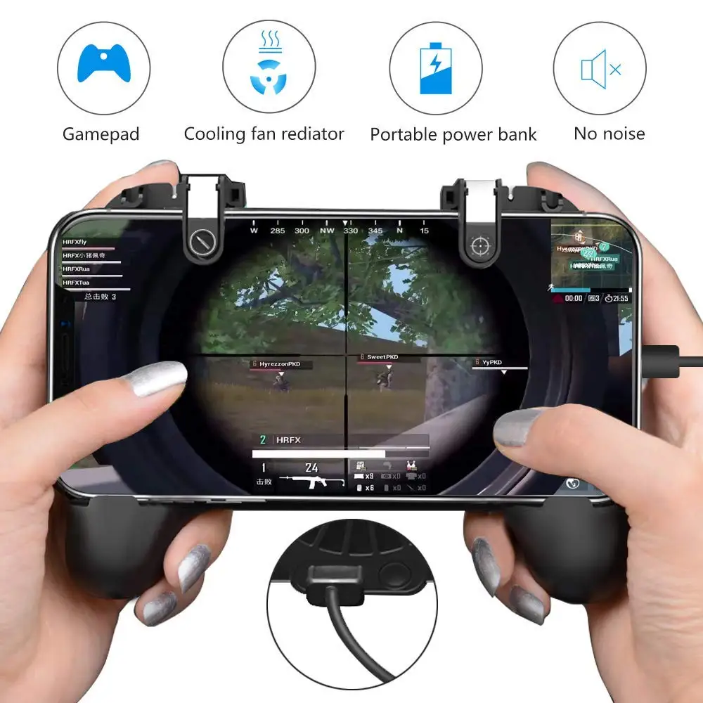  Mobile Phone Game Controller L1R1 Sensitive Shoot and Aim Trigger Buttons for PUBG/Knives Out/Rules