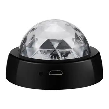 

LED USB Cool Mini Car Atmosphere Light Phone Music Control Crystal Magic Ball Disco Lamp RGB Colorful Light DJ Light