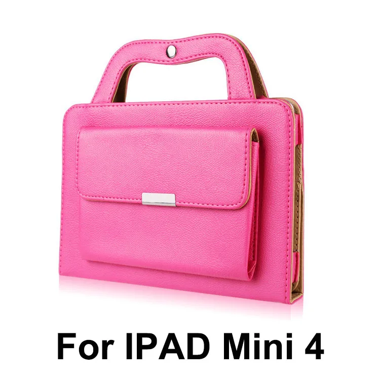 Чехол из полиуретановой кожи для планшета для IPad Mini 1 2 3 Чехол 7," Умный спящий чехол для планшета для IPad Mini 4 Портативный чехол с ручкой - Цвет: mini 4  rose red