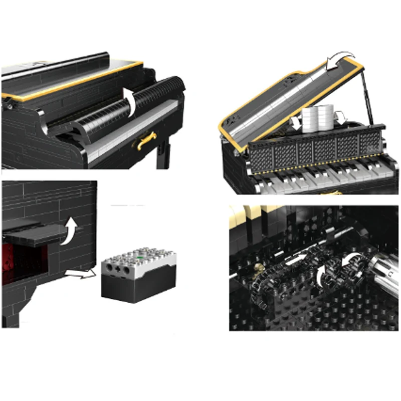 MOC Рояль с мотором Technic серия Keizer модель образование строительные блоки кирпичи совместимы 16561 игрушки Рождественский подарок