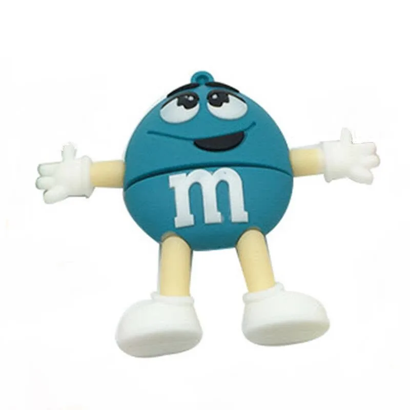 USB флеш-накопитель 128 Гб мультфильм M& M Chocolate Bean usb 2,0 4 ГБ 8 ГБ Флешка 16 Гб Флешка 32 Гб 64 Гб usb карта памяти - Цвет: blue