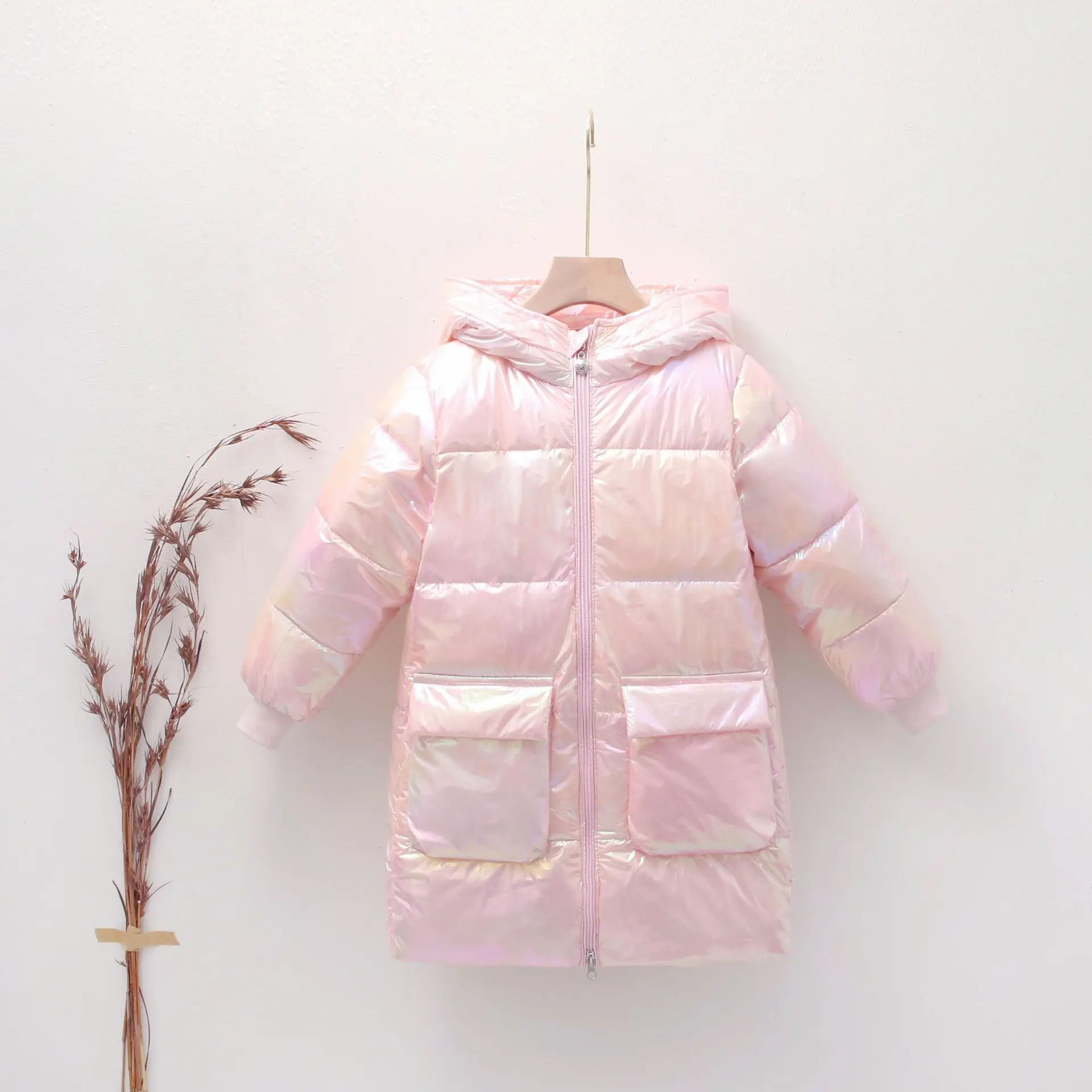 

Children's Down Jacket Winter New Children's Thick Colorful Mid-Length Down Jacket Boys and Girls Bright Coat Kids Winter Coats