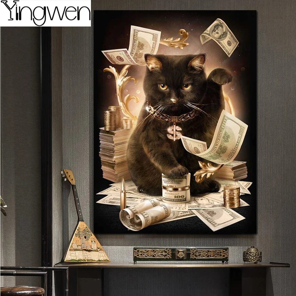 Want to buy Diamond Painting Canvas Black Cat - 30 x 40 cm