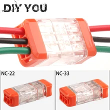 Tipo de encaixe mini conector de fio rápido universal compacto conectores de fiação elétrica push-in condutor de extremidade bloco de terminais pct