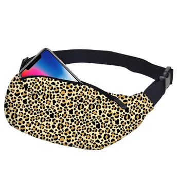 

3D Printed Waist bags Green leaves Fanny Pack with Zipper for Women Travelling