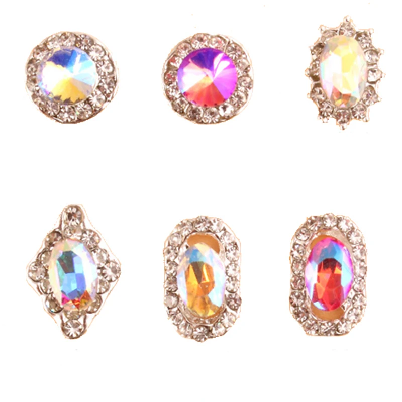 

100pcs/lot Nail Art Jewelry 12-Styles (2233-2244) Jewelry Multi-color Iridescent Rhinestone Nails Glitter Accessory Gems Jewelry