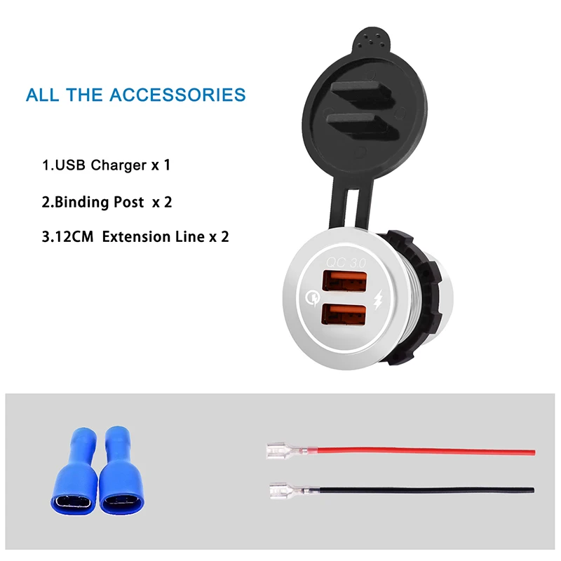 12 V-24 V 5 V/3.4A мотоцикла Быстрая зарядка 3,0 Dual USB мобильных телефонов gps Зарядное устройство