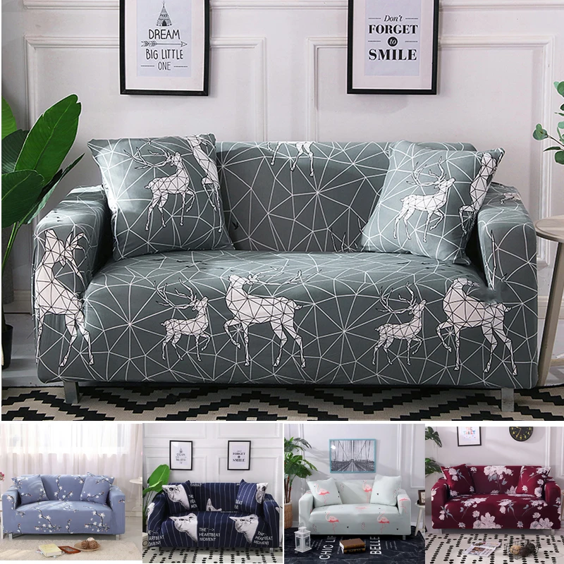 

Elastic Sofa Cover for Living Room Sectional Couch Slipcovers Animal Flower Furniture Protector Sofa Cover Stretch Spandex 1