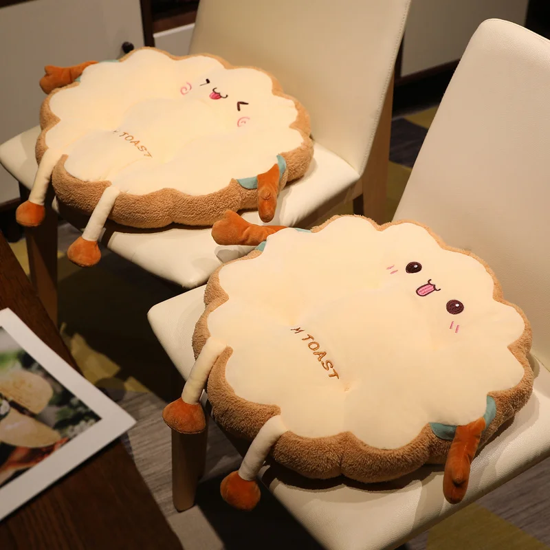 1pc Stuffed Soft Toast Kawaii Bread Plushie Pillow Plush Toys For Kids Girls Xmas Gifts Home Decor Comfortable Petal Cushion