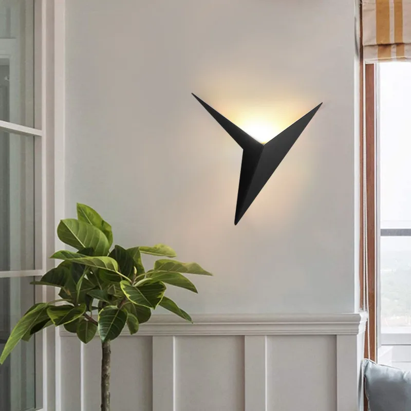 up down light Led Wall Lamps Modern Minimalist Triangle Shape Nordic Style Indoor Stairs Lamps Living Room Lights Simple Lighting 3W AC85-265V art deco wall lights